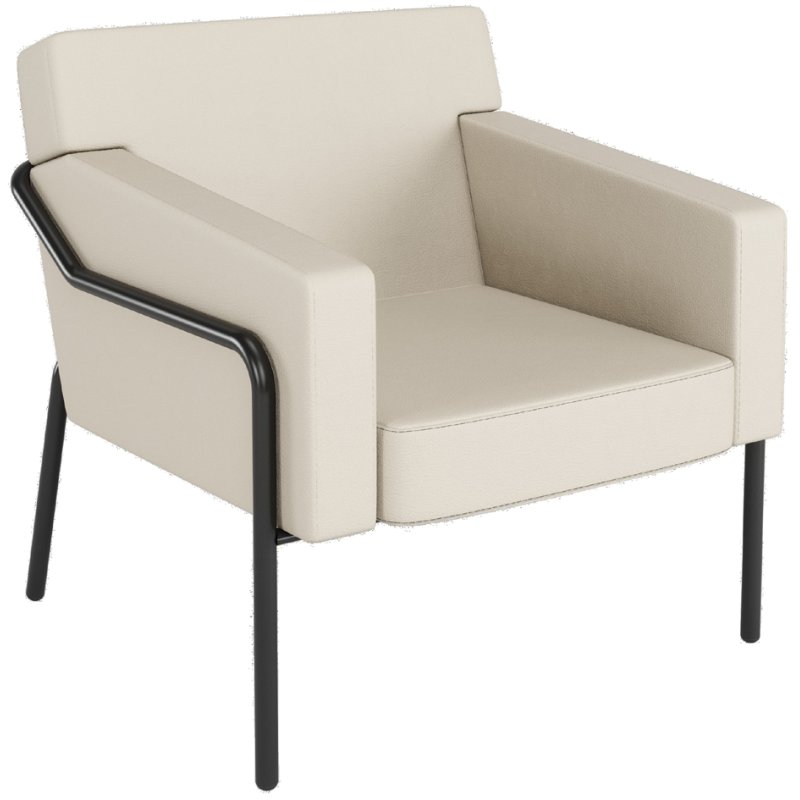 PAPERFLOW chaise visiteur MEDSO T L, simili-cuir, crème