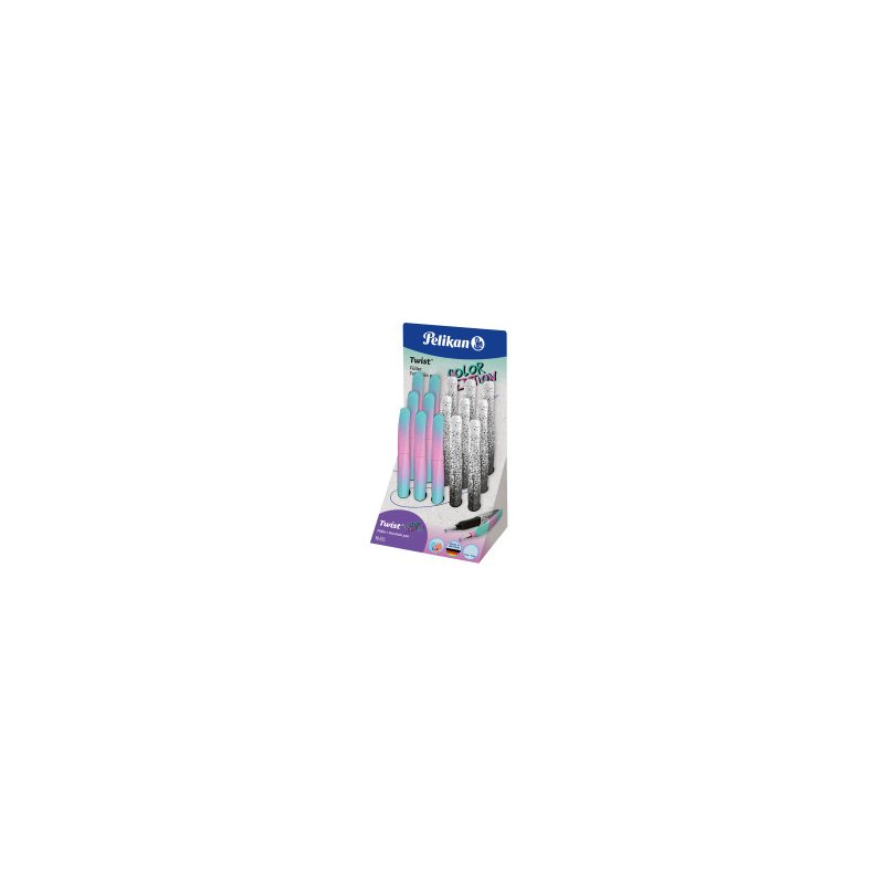 Pelikan Twist stylo Color Edition, présentoir comptoir, 15 pièces, pointe M