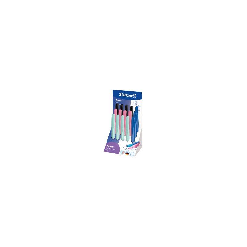 Pelikan Twist fountain pen shop display, 15 pieces, M nib