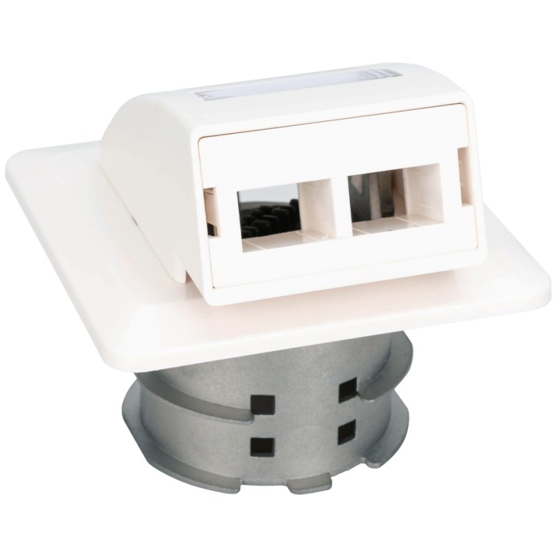 DIGITUS Prise murale encastrée fibre optique FTTH, blanc, 2 ports, 86×86×30 mm