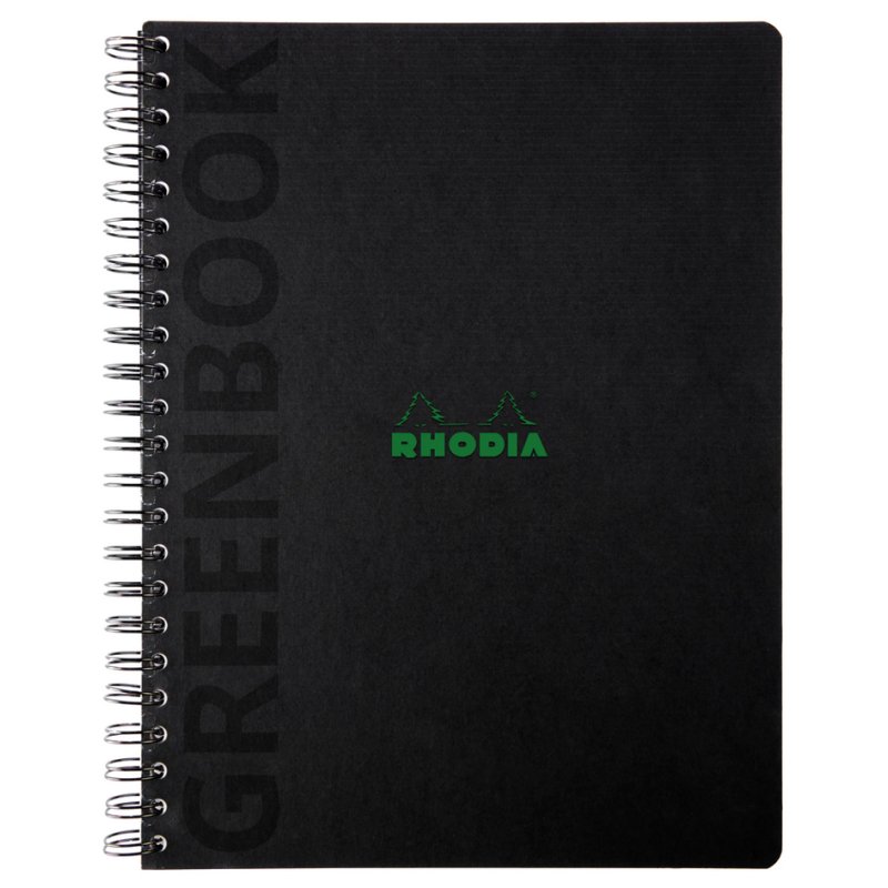 RHODIA bloc de cours GREENBOOK A4+, ligné, noir, 80 feuilles