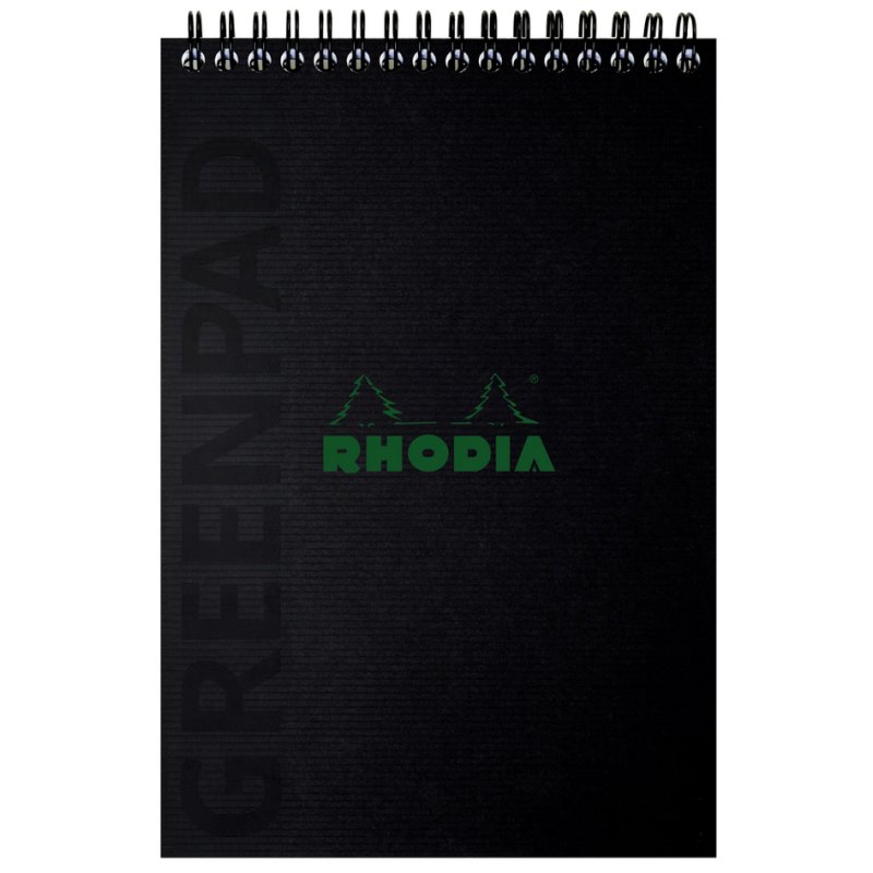 RHODIA bloc-notes spiralé GREENPAD, A5+, ligné, noir, 80 feuilles