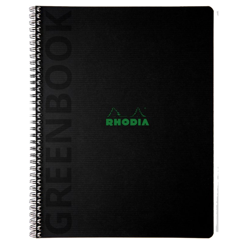 RHODIA bloc de cours GREENBOOK A4+, quadrillé, noir, 80 feuilles