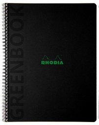 RHODIA Collegeblok GREENBOOK A4+, gelinieerd, zwart, 80 vel