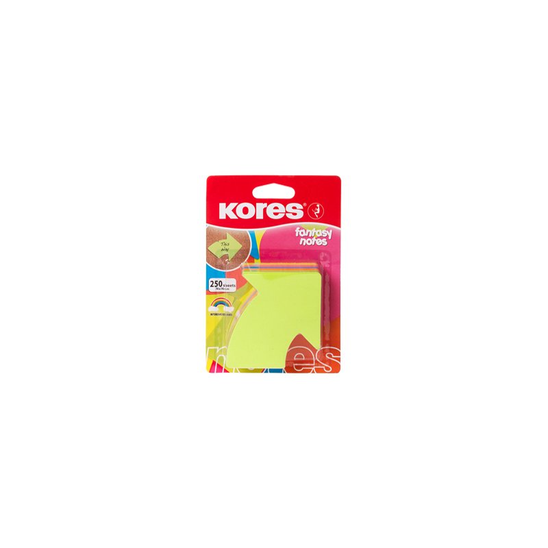 Kores bloc-mémo cube flèche, 70×70 mm, blanc, 250 feuilles
