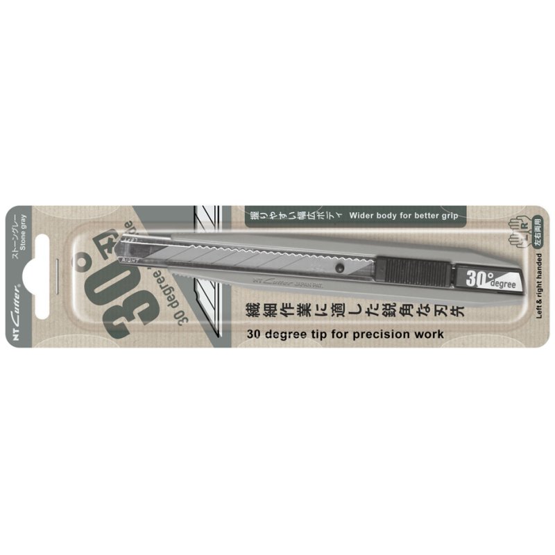 NT Cutter AR30D-SG snijmes, auto-lock, steengrijs, 9 mm