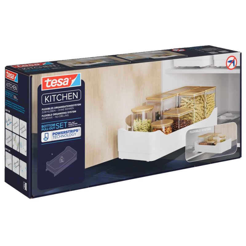 tesa KITCHEN tiroir sous-meuble, blanc, plastique, 290×490×120 mm