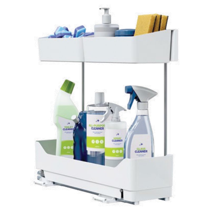 tesa KITCHEN tiroir de cuisine coulissant latéral, blanc, plastique, 210×485×450 mm