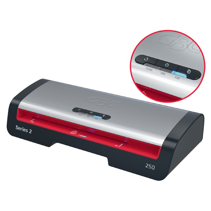 GBC plastifieuse 250, jusqu'à A4, noir/argent/rouge