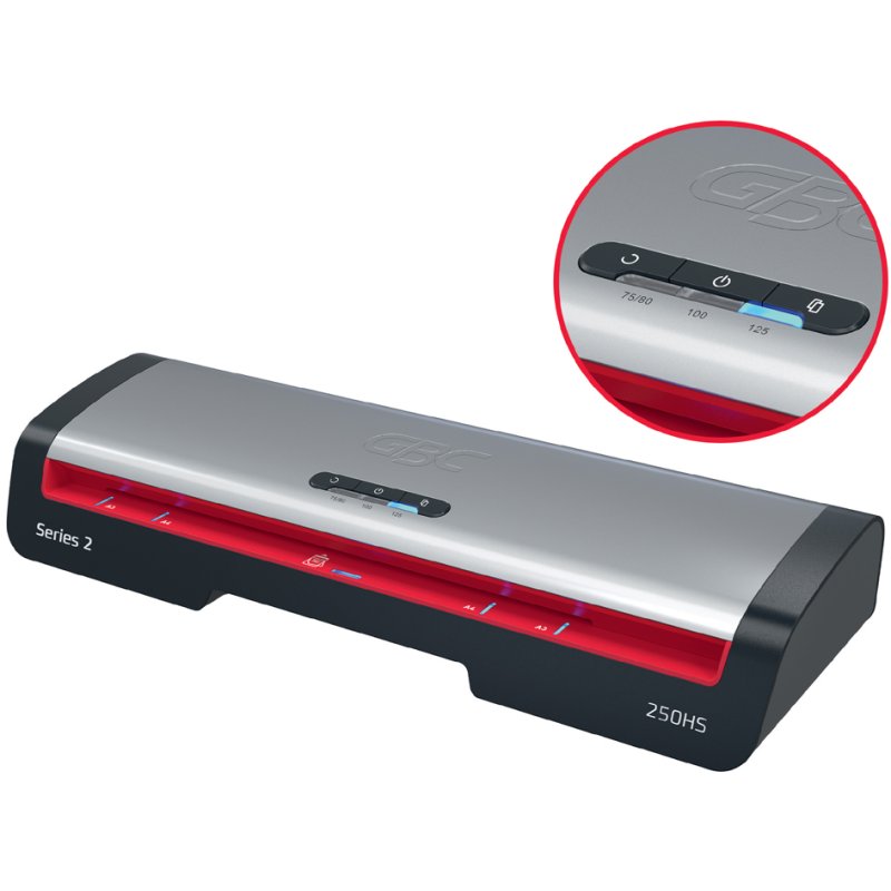 GBC plastifieuse 250HS, jusqu'à A3, noir/argent/rouge
