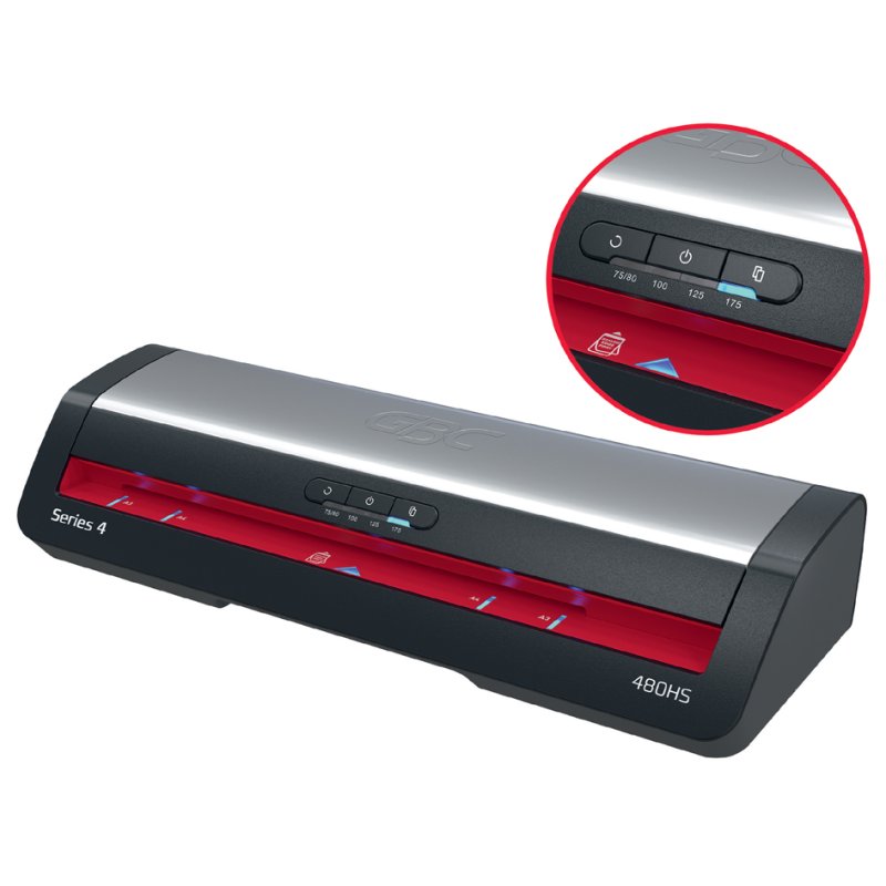 GBC laminatrice 480HS, format A3 max, noir/argent/rouge