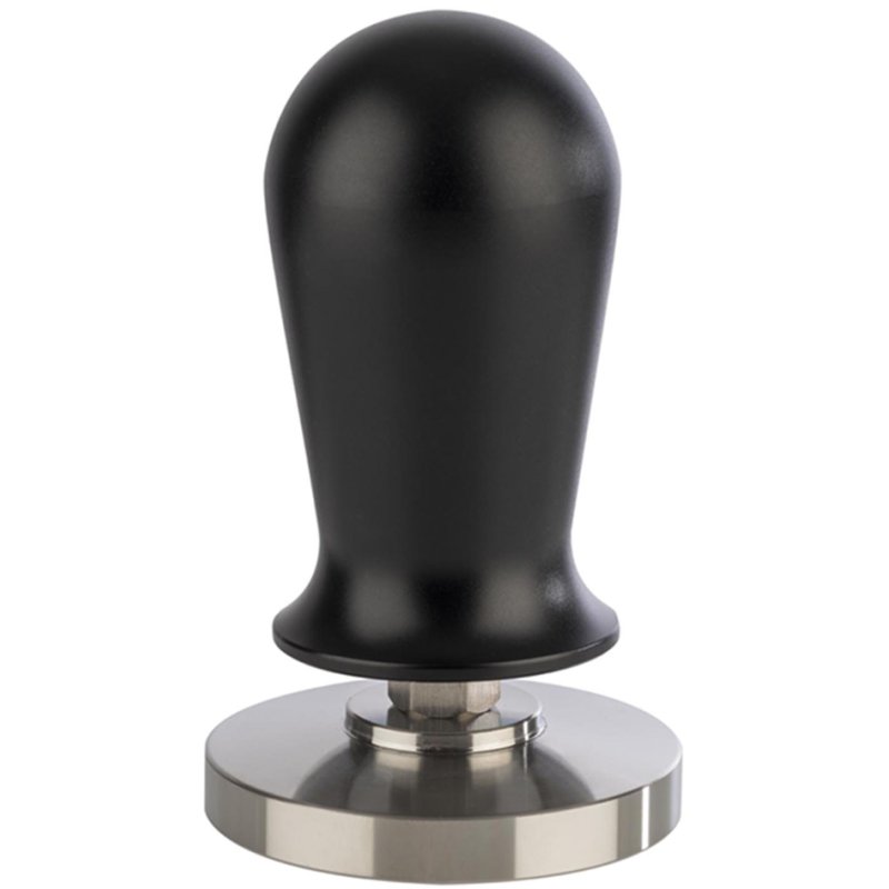 APS tamper roestvrij staal, drukregeling, zwarte handgreep, 58 mm