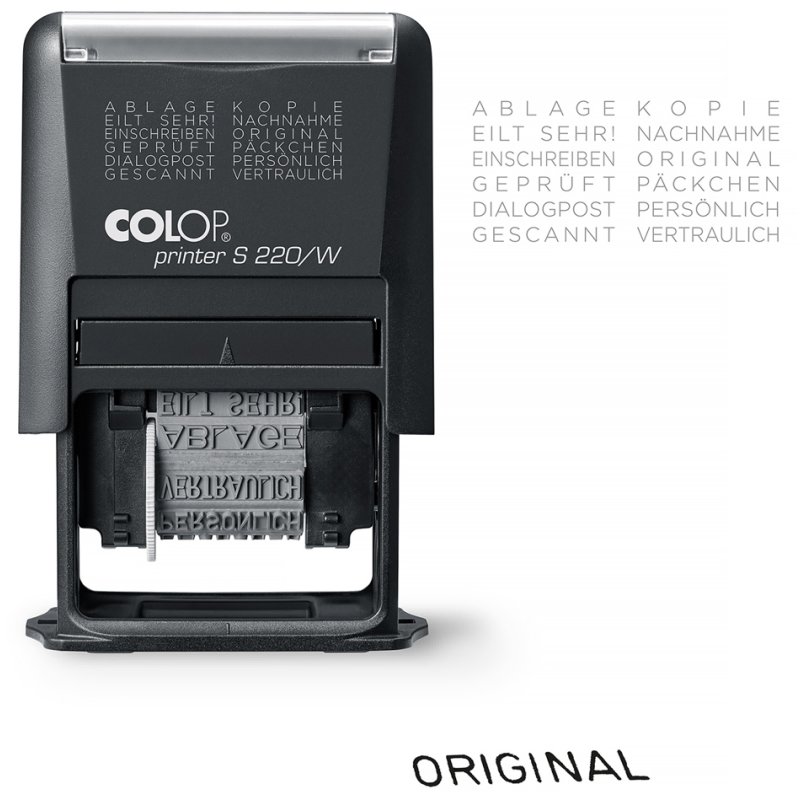 COLOP word band stamp Printer S220/W, 12 texts, black