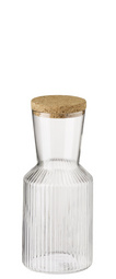 APS glazen karaf LINES, 0,5 liter, helder, incl. kurken deksel