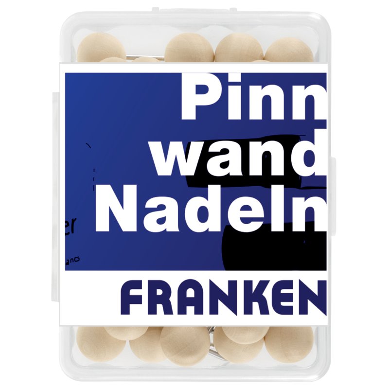 FRANKEN épingles pour panneau d'affichage bois, rond, 8 mm, 40 pièces