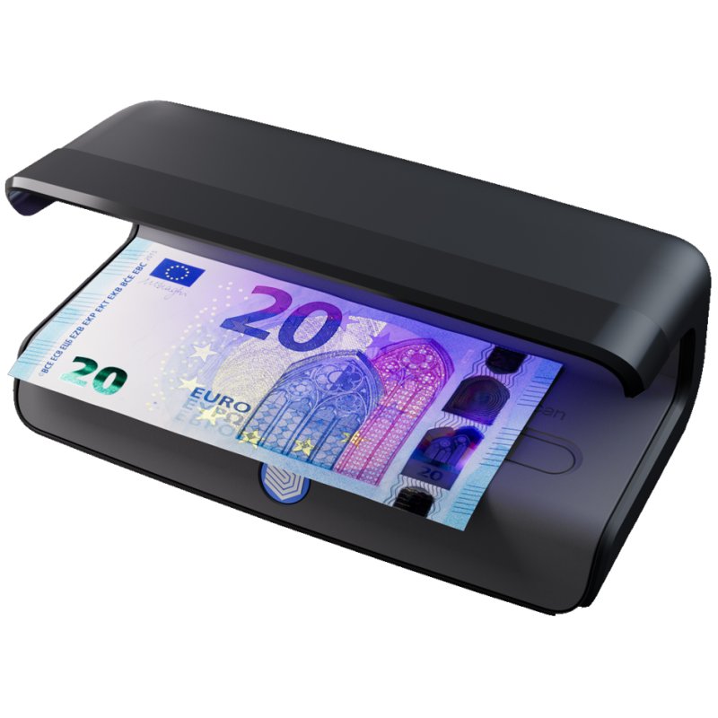 Safescan 55 counterfeit money detector, black, UV recognition, all currencies