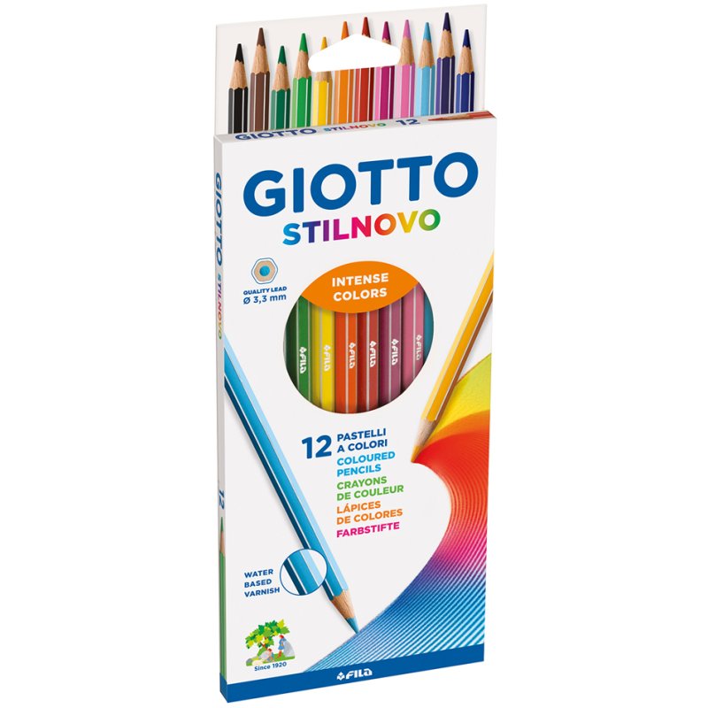 GIOTTO kleurpotloden STILNOVO, zeskantig, 12 stuks, 3,3 mm