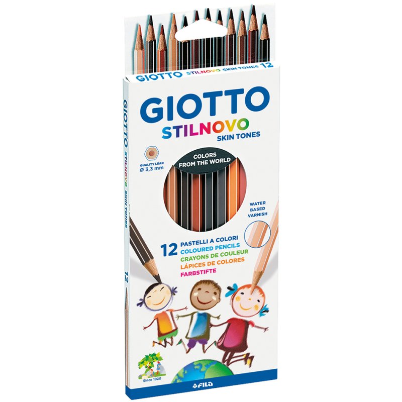 GIOTTO kleurpotloden STILNOVO SKIN TONES, huidskleuren, 12 stuks