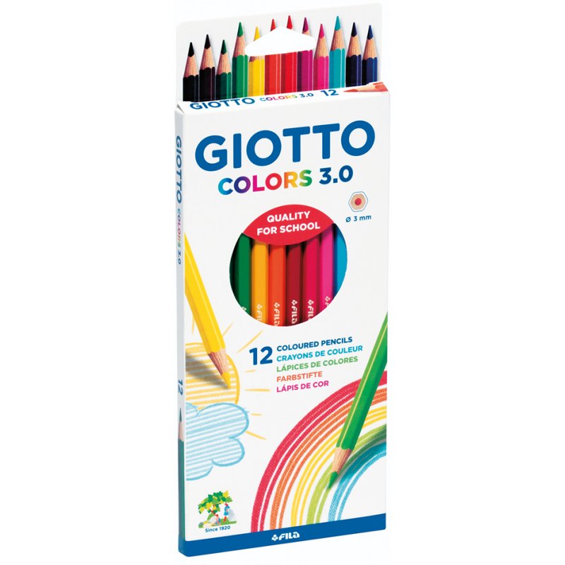 GIOTTO crayons de couleur Colors 3.0, hexagonaux, 3,0 mm, 24 pièces