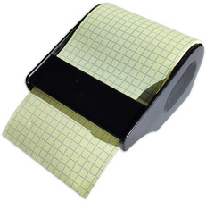 RNK Verlag memoblok op rol in dispenser, geruit, pastelgeel, 60 mm × 10 m