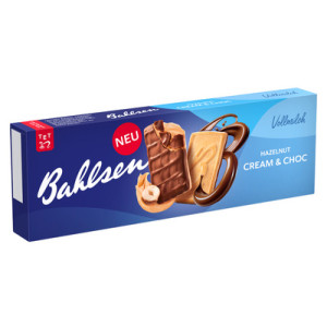 Bahlsen koekjes Hazelnootcrème & Chocolade, knapperig, vollmelkchocolade, 100 g