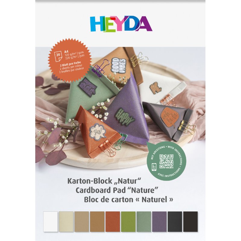 HEYDA knutselkarton Natuur, A4, 10 kleuren, 20 vel