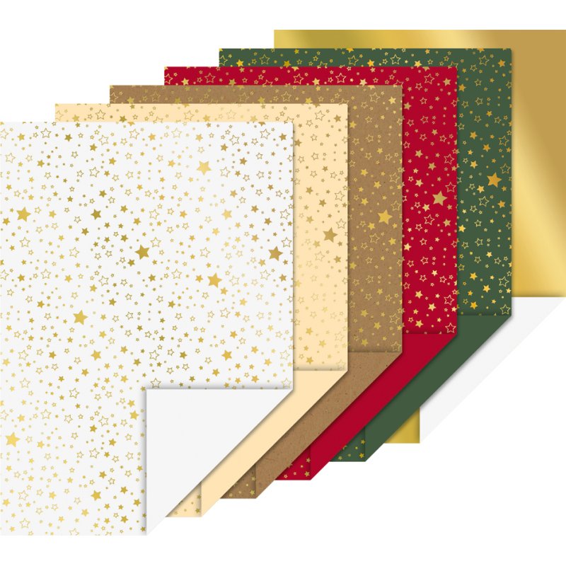 HEYDA knutselkarton blok Kerststerren, A4, 12 vellen, 220 g/m²