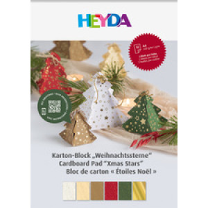 HEYDA knutselkarton blok Kerststerren, A4, 12 vellen, 220 g/m²