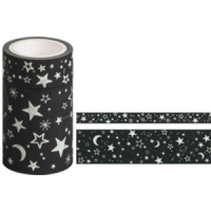 HEYDA decoratief plakband Glow in the Dark dinosaurussen, nachtleuchtend, 15 mm + 45 mm, 2 rollen
