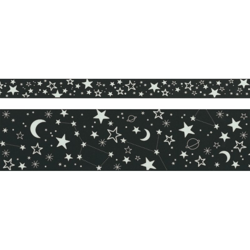 HEYDA decoratietape Glow in the dark, nachtlichtend geel/zwart, 24 stuks