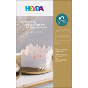 HEYDA knutselset Lichtdorp Leporello, wit, 130 mm, 4-delig
