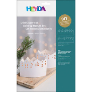 HEYDA knutselset Lichtdorp Leporello, karton, wit, 4-delig