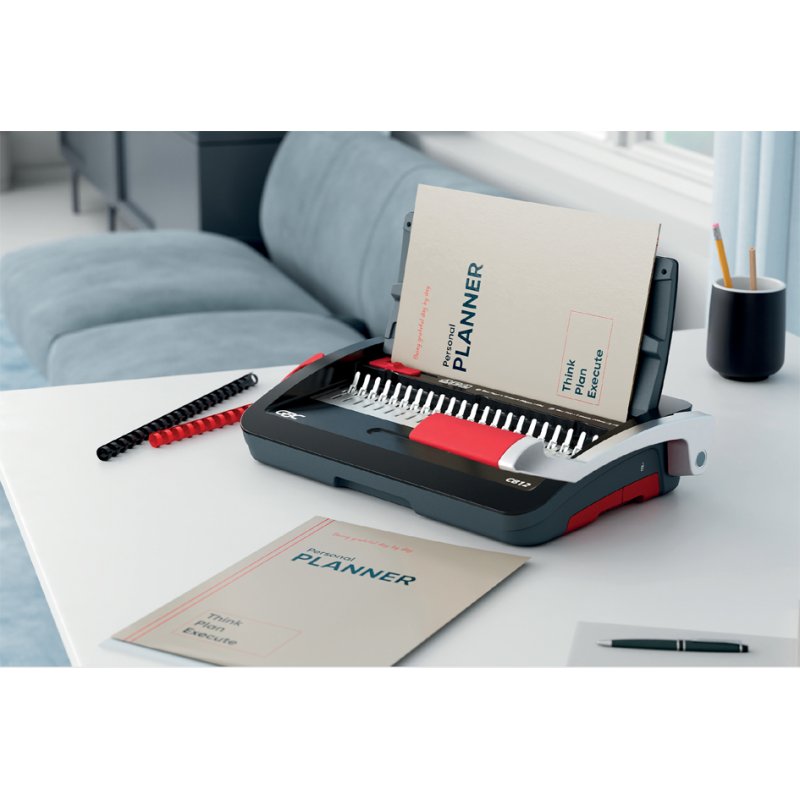 GBC binding machine CombBind CB12, black/red/silver, A4, 12 sheets