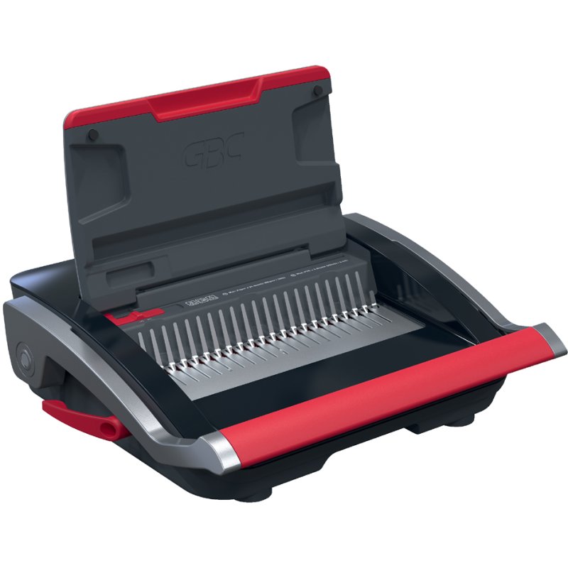 GBC machine à relier CombBind CB25, noir/rouge/argent, A4, perforation 25 feuilles