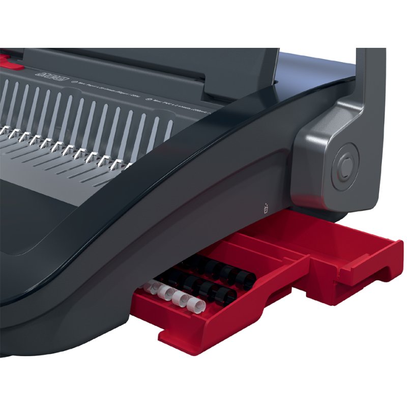 GBC machine à relier CombBind CB25, noir/rouge/argent, A4, perforation 25 feuilles
