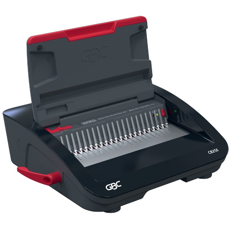 GBC CombBind CB25E reliure électrique, A4, noir/rouge/argent, 25 feuilles