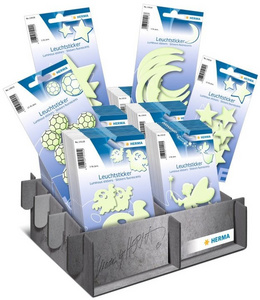 HERMA stickers luminescents, boîte de présentation, 60 paquets