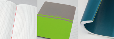 Sigel carnet de notes Linescape, A5, quadrillé, bleu/vert néon, 2 pièces