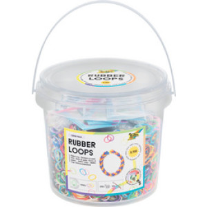 folia rubber loops super pack, 5700 delen, kleurrijk gesorteerd, emmer