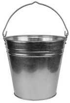 Bradas zinkemmer 5 liter, zilver, verzinkt staalplaat
