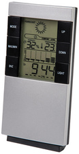 Bradas multifunctioneel weerstation, zilver/zwart, 7,87 cm scherm, batterijvoeding