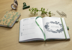 sigel Weekagenda Jolie Pure 2027 Sparkle Leaves, A5, 135 x 203 mm, mintgroen