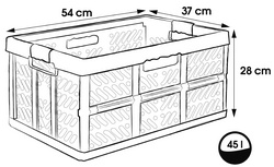 keeeper boîte pliable Benno, 45 litres, light silver, capacité de charge 50 kg