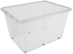 keeeper storage box bert, with wheels, 136 litres, transparent