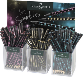 Faber-Castell crayon GRIP SPARKLE Midnight, effet pailleté, triangulaire, 3 pcs