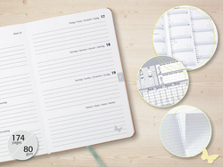 sigel Weekagenda Jolie Pure 2027 Sunlight Ginkgo, A5, 135 x 203 mm, hardcover