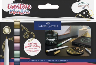 Faber-Castell GOLDFABER metallic markers, water-based, 6 pieces, 1.5 mm
