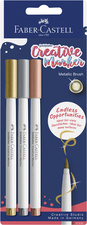 Faber-Castell Creative Marker Goldfaber, brush tip, gold silver copper, 3 pieces