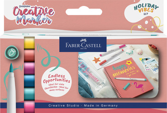 FABER-CASTELL Creative Marker GOLDFABER Holiday Vibes, brush tip, 6 pieces