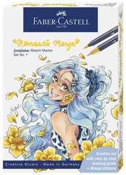 Faber-Castell marqueurs sketch GOLDFABER, set Manga Romantique 1, 8 marqueurs